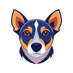 Dog head color vector art illustration style
