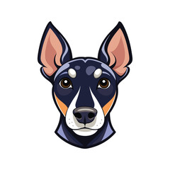Dog head color vector art illustration style
