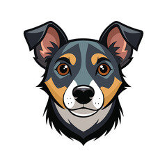 Dog head color vector art illustration style