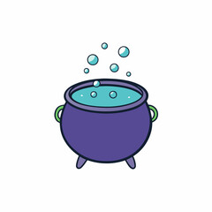 Cauldron with Bubbles Icon Vector Design on White Background