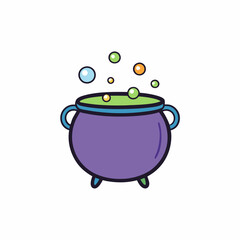 Cauldron with Bubbles Icon Vector Design on White Background