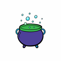 Cauldron with Bubbles Icon Vector Design on White Background