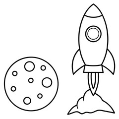 Rocket landing on a distant moon