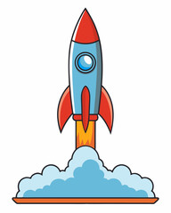 Bold Rocket Launch A Clean, Minimalist Vector Illustration