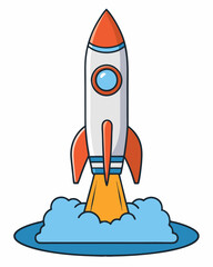 Bold Rocket Launch A Clean, Minimalist Vector Illustration