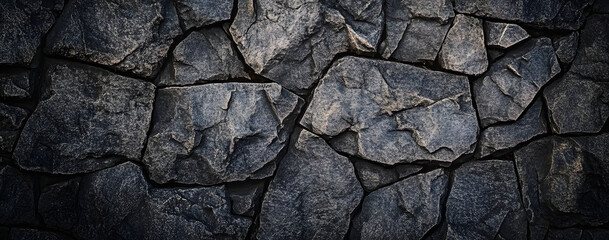 Fototapeta premium Texture of old rock wall for background. Old grey stone wall background texture close up