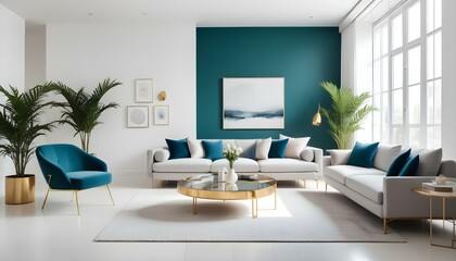 Photo interior modern design room 3d illustration