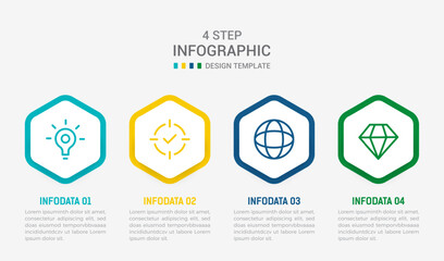 Four Step Infographic element design Vector template for presentation. process diagram and presentations step, workflow layout, banner, flow chart, info graphic vector illustration.