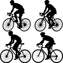 Cycle vector,Set of Different Kind Cycle Vector, Silhouette, All Isolated