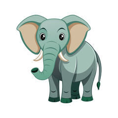 Fototapeta premium Cute elephant color vector illustration design