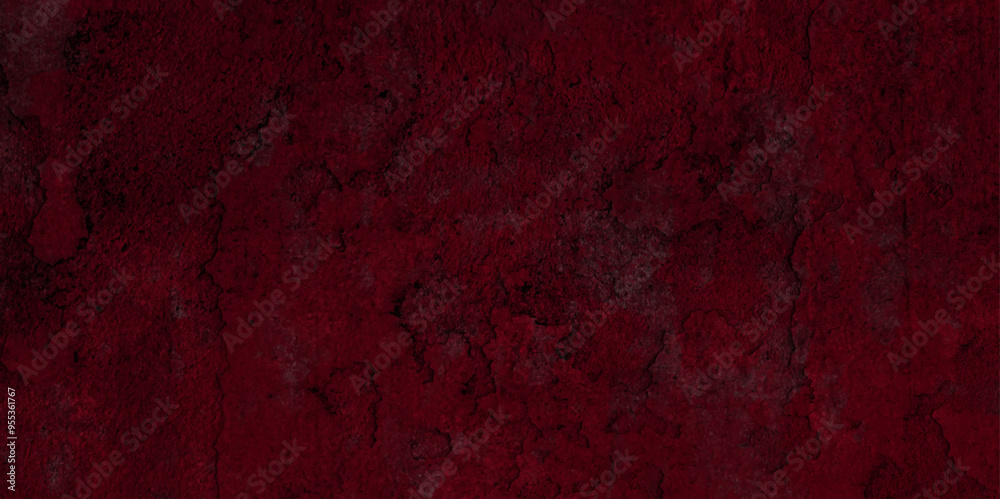 Poster red abstract grunge dark cement wall texture background. texture of a concrete wall with cracks and 