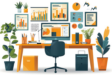 Businessman working at the computer.