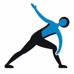 Stretching Vector on White Background, Silhouette