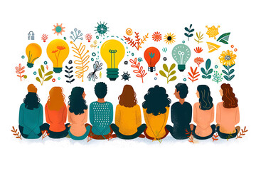 Diverse business team taking part in a brainstorming session, creative Idea generation 