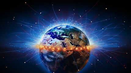 Obraz premium Abstract representation of the Earth's magnetic field