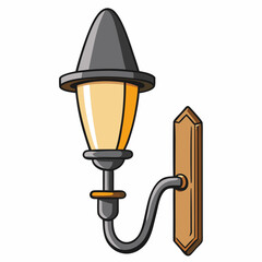 Wall Sconce Vector Art Illustration