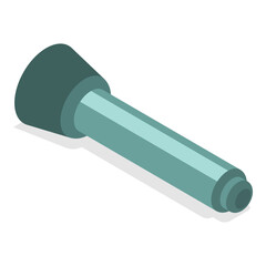 3D Isometric Flat Vector Set of Flashlights, Portable, Hand-held, Pocket and Head electric. Item 7