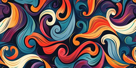 Abstract Geometric Pattern Artwork. Retro colors