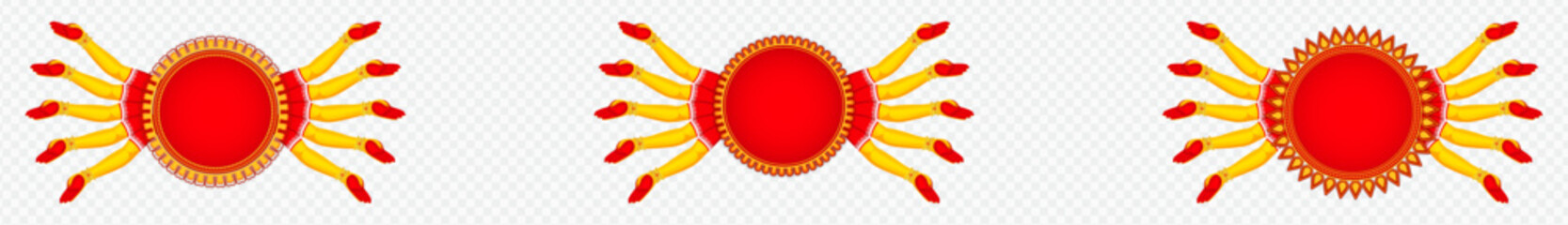 Set of. Goddess Durga. ten hands in Subha Saradiya, Subho, Vijaya, Navami, Vijayadashami, Happy Durga Puja, Durga Puja Sale, Poster,  Durga Puja Banner, Offer, Tag, Mahalaya, Banner,