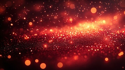Fototapeta premium Christmas red glitter bokeh abstract background.