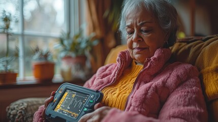 Self-health monitoring with portable ultrasound device at home