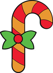 candy cane vector illustration on white background