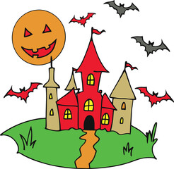 Halloween fairy tale castle