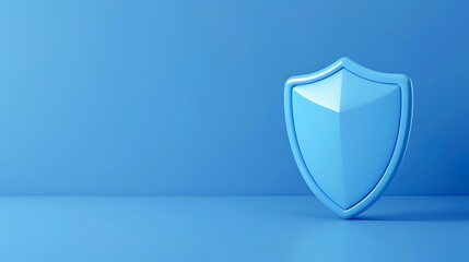 Blue shield on gradient background symbolizing security, protection, and safety, ideal for cybersecurity concepts.