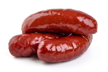 Grilled German Sausages, isolated on white background