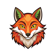 Obraz premium Fox head color vector illustration design