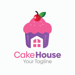 Cake House Logo Design Template. Good for Business, Agency, Community and Organization