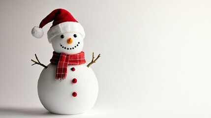 Fototapeta premium Cheerful Christmas Snowman in Holiday Setting
