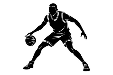 Basketball player silhouette vector illustration 
