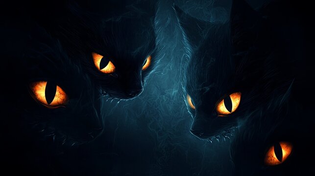 Eerie and Mysterious Dark Abstract Background with Haunting Glow and Ominous Shadows