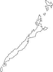 dash line doodle freehand drawing of palawan island map.