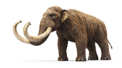 Obraz premium 3D render of a mammoth model isolated on white.