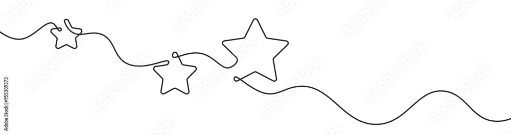 Aufkleber line star one continuous line drawing design vector