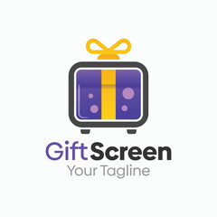 Fototapeta premium Gift Screen Logo Design Template. Good for Business, Agency, Community and Organization