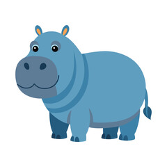 Fototapeta premium Hippopotamus color vector illustration style design