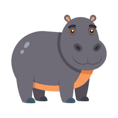 Fototapeta premium Hippopotamus color vector illustration style design