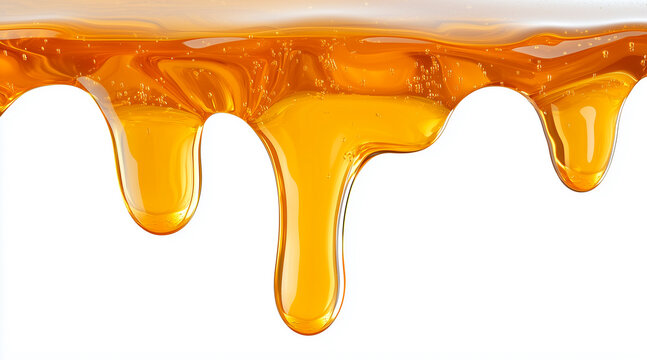 honey dripping isolated on white background
