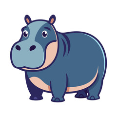 Fototapeta premium Hippopotamus color vector illustration style design
