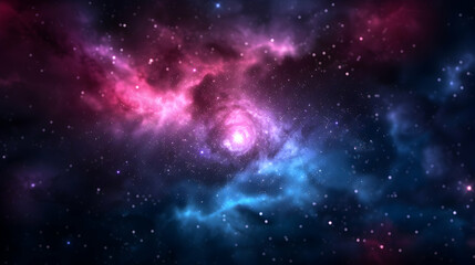 Naklejka premium Blue Nebula Space Background Ukiyo Portrai