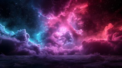 Blue Nebula Space Background Ukiyo Portrai