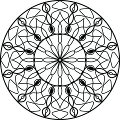 Mandala design, Mandala Line Illustration, Black color Mandala