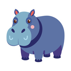 Fototapeta premium Hippopotamus color vector illustration style design