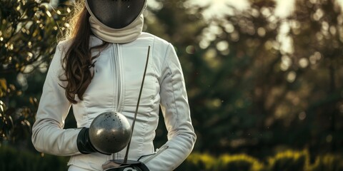 Fencer Holding a Foil Sword