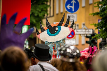 eye sign at carnival of cultures in berlin 