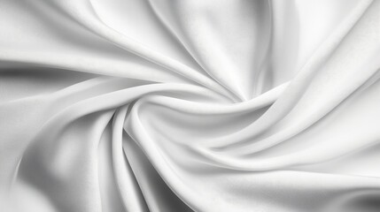 Obraz premium A smooth, white silk fabric with delicate wrinkles and folds creating a soft, elegant background. It symbolizes purity, sophistication, and luxury, perfect for showcasing products or creating a serene