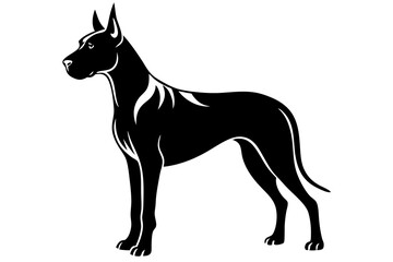 Great Dane Vector Illustration - Majestic Giant Dog Breed Clipart